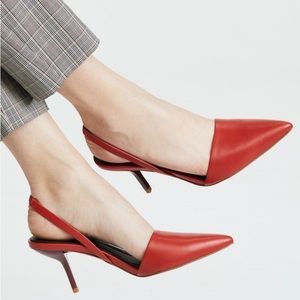DVF Mortelle Red Sling back Pumps